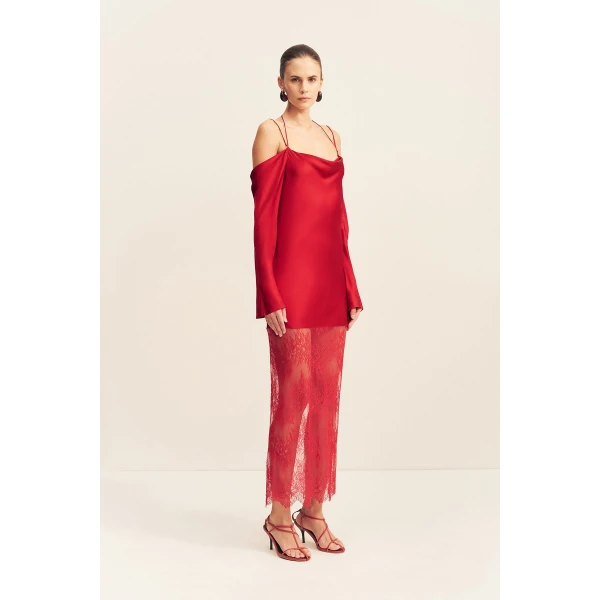 Shona Joy Labyrinth Lace Off Shoulder Maxi Dress - Shona Joy Dresses - Australian Designer Fashion at Coveti