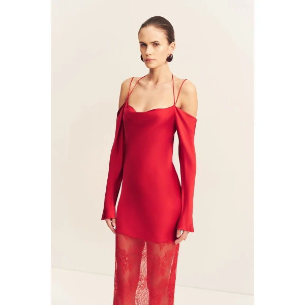 Shona Joy Labyrinth Lace Off Shoulder Maxi Dress - Shona Joy Dresses - Australian Designer Fashion at Coveti