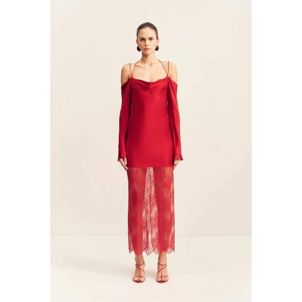 Shona Joy Labyrinth Lace Off Shoulder Maxi Dress - Shona Joy Dresses - Australian Designer Fashion at Coveti