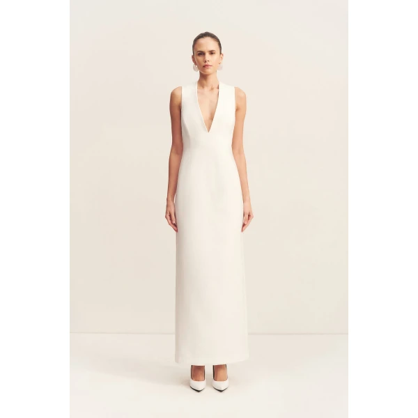 Shona Joy Otis Plunged Fitted Maxi Dress - Shona Joy Dresses - Australian Designer Fashion at Coveti
