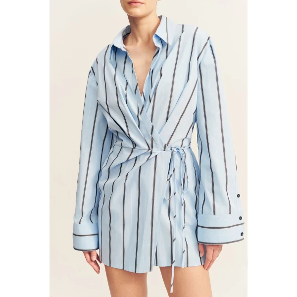 Shona Joy Saxon Draped Shirt Mini Dress - Shona Joy Dresses - Australian Designer Fashion at Coveti