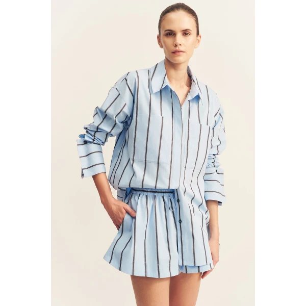 Shona Joy Saxon Oversized Shirt - Shona Joy Tops - Australian Designer Fashion at Coveti