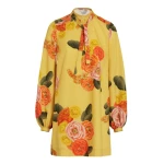 Giambattista Valli Short Blossoms Mustard Poplin Dress - Giambattista Valli Dresses - Romantic Couture - Shop at Coveti