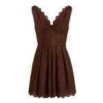 Giambattista Valli Short Brown Saint-Gall Embroidery Dress - Giambattista Valli Dresses - Romantic Couture - Shop at Coveti