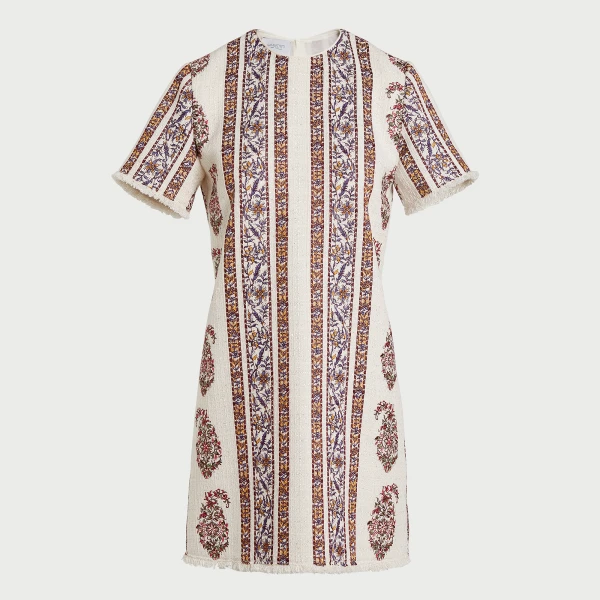 Giambattista Valli Short Ivory Embroidered Paisley Bouclé Dress - Giambattista Valli Dresses - Romantic Couture - Shop at Coveti