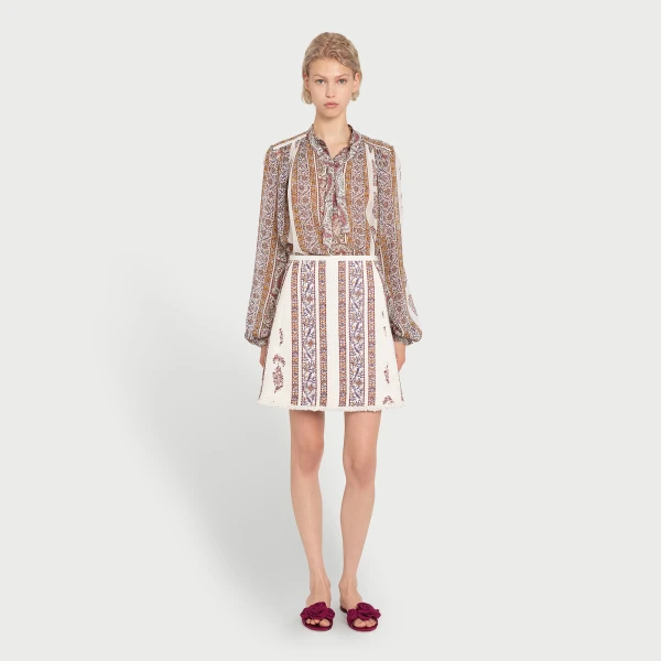 Giambattista Valli Short Ivory Paisley Bouclé Skirt - Giambattista Valli Skirts - Romantic Couture - Shop at Coveti