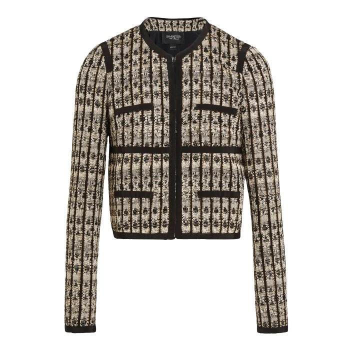 Short-Optical-Boucle-Jacket-Giambattista-Valli-Jackets-716904_nobg Giambattista Valli Short Optical Bouclé Jacket - Giambattista Valli Jackets - Romantic Couture - Shop at Coveti