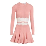 Giambattista Valli Short Pink Knit Dress With Lace - Giambattista Valli Dresses - Romantic Couture - Shop at Coveti