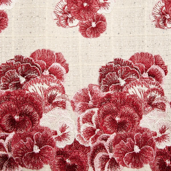 Giambattista Valli Short Ruby Pansies Embroidered Bouclé Slip Dress - Giambattista Valli Dresses - Romantic Couture - Shop at Coveti