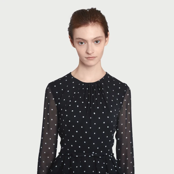 Giambattista Valli Short Silk Black Dress With White Polka Dots And Ruffles - Giambattista Valli Dresses - Romantic Couture - Shop at Coveti