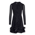 Giambattista Valli Short Silk Black Dress With White Polka Dots And Ruffles - Giambattista Valli Dresses - Romantic Couture - Shop at Coveti