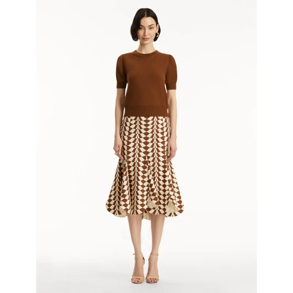 Oscar de la Renta Short Sleeve Wool Pullover - Oscar de la Renta Knitwear - American Couture - Shop at Coveti