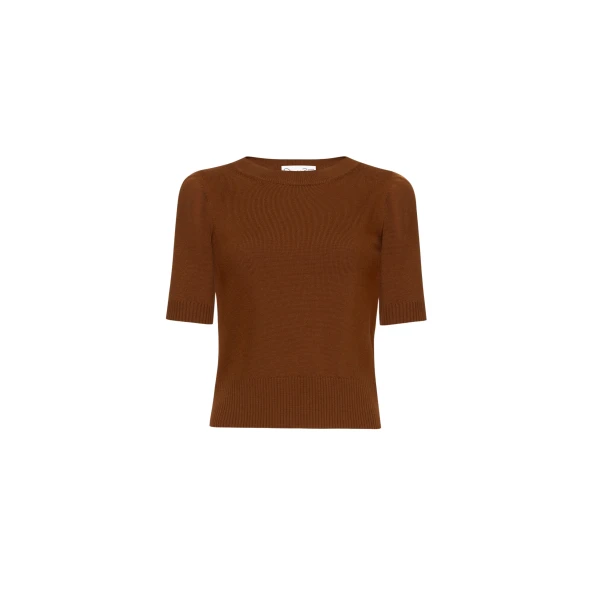 Oscar de la Renta Short Sleeve Wool Pullover - Oscar de la Renta Knitwear - American Couture - Shop at Coveti