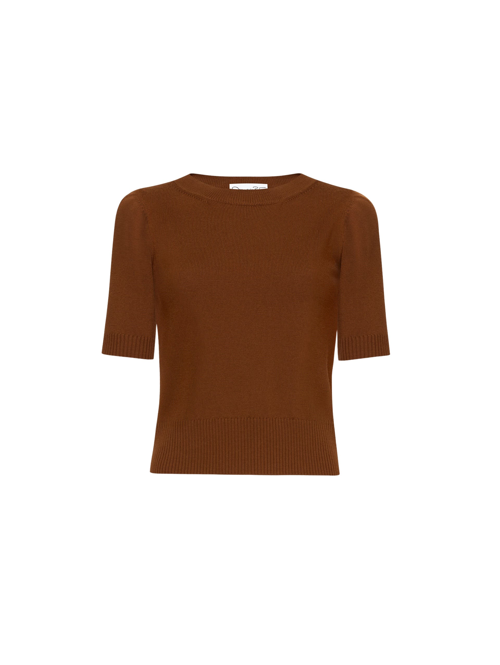 Oscar de la Renta Short Sleeve Wool Pullover - Oscar de la Renta Knitwear - American Couture - Shop at Coveti