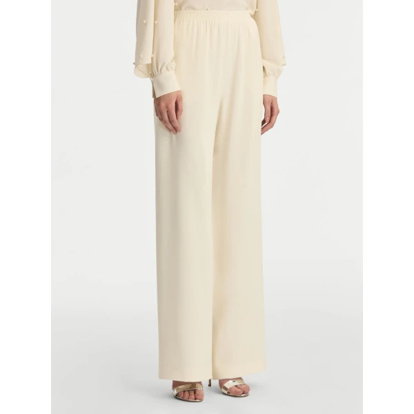 Oscar de la Renta Silk Georgette Wide Leg Pant - Oscar de la Renta Pants - American Couture - Shop at Coveti