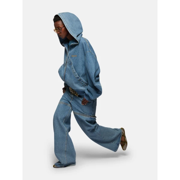 The Attico Sky Blue Bomber Jacket, view 4
