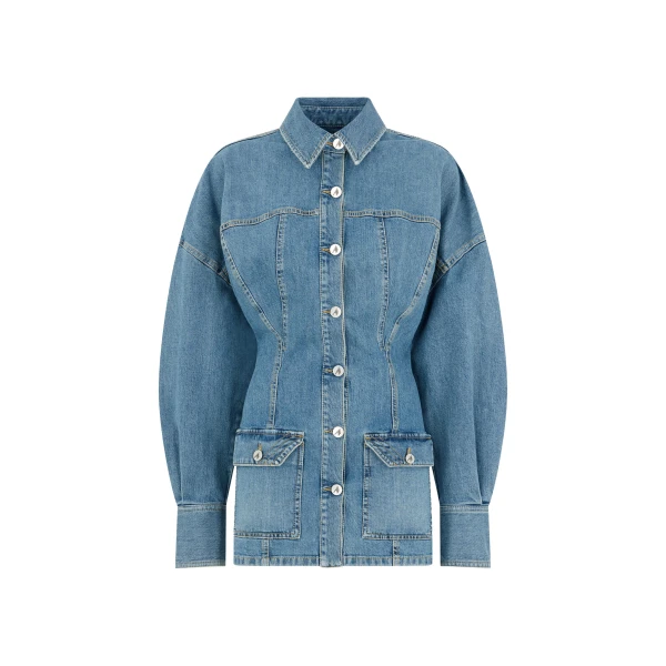 The Attico Sky Blue Mini Dress, view 4