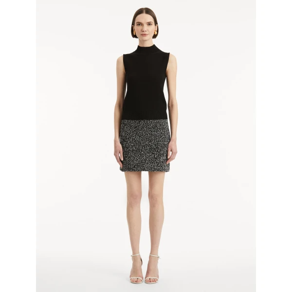 Oscar de la Renta Sleeveless Mock Neck Ribbed Pullover - Oscar de la Renta Knitwear - American Couture - Shop at Coveti