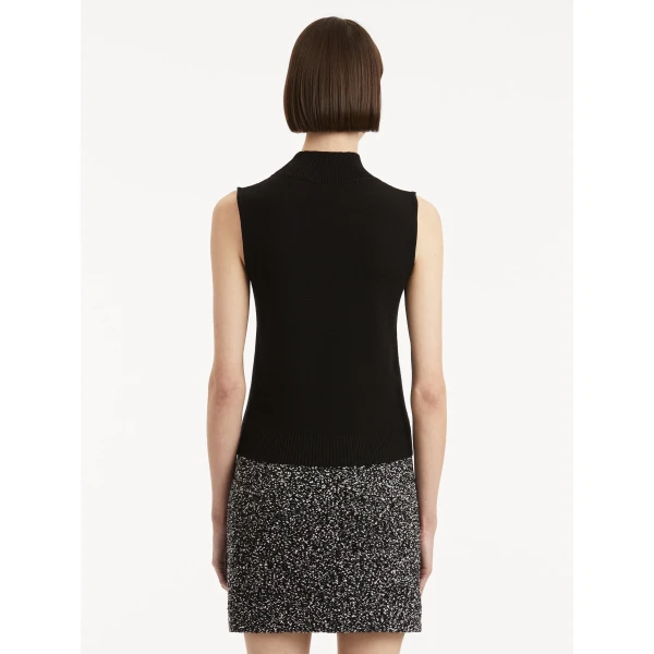 Oscar de la Renta Sleeveless Mock Neck Ribbed Pullover - Oscar de la Renta Knitwear - American Couture - Shop at Coveti