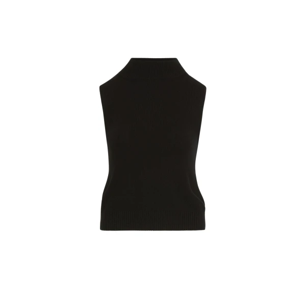 Oscar de la Renta Sleeveless Mock Neck Ribbed Pullover - Oscar de la Renta Knitwear - American Couture - Shop at Coveti
