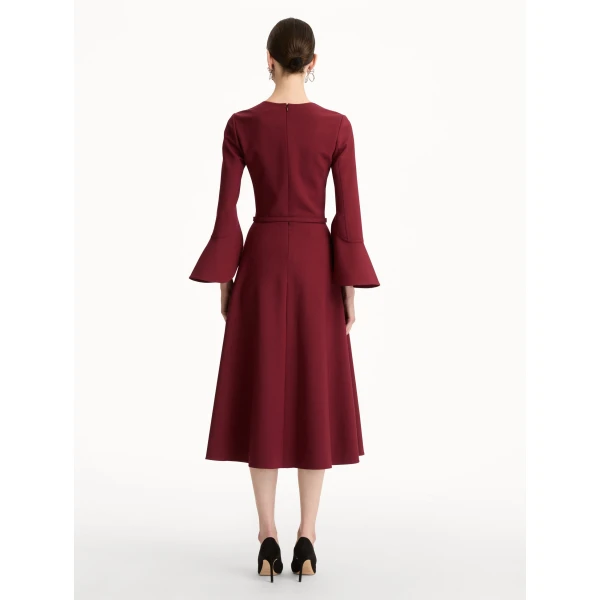 Oscar de la Renta Split Neck Wool Dress - Oscar de la Renta Dresses - American Couture - Shop at Coveti