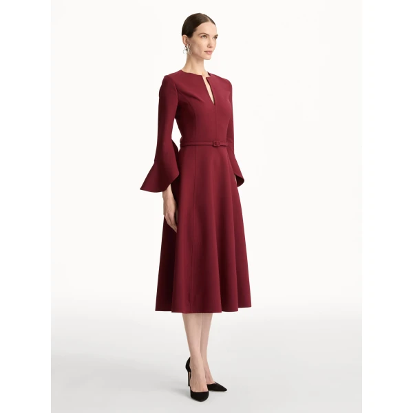 Oscar de la Renta Split Neck Wool Dress - Oscar de la Renta Dresses - American Couture - Shop at Coveti
