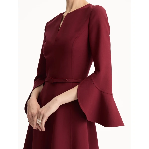 Oscar de la Renta Split Neck Wool Dress - Oscar de la Renta Dresses - American Couture - Shop at Coveti