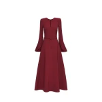 Oscar de la Renta Split Neck Wool Dress - Oscar de la Renta Dresses - American Couture - Shop at Coveti