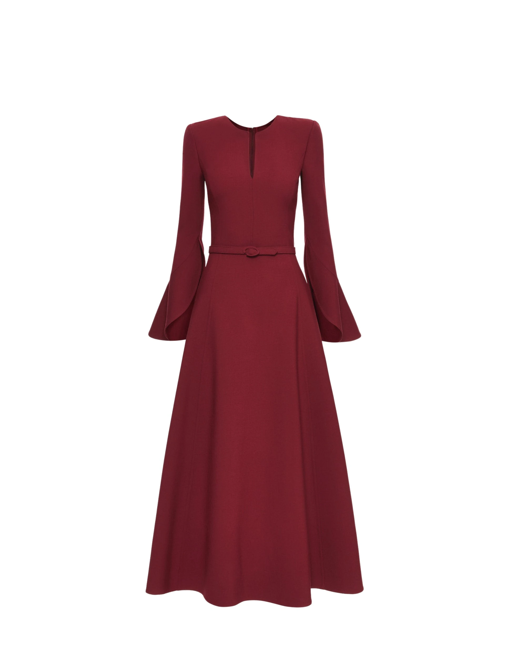 Split-Neck-Wool-Dress-Oscar-de-la-Renta-Dresses71647_nobg Oscar de la Renta Split Neck Wool Dress - Oscar de la Renta Dresses - American Couture - Shop at Coveti