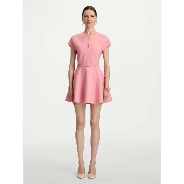 Oscar de la Renta Split Neck Wool Mini Dress - Oscar de la Renta Dresses - American Couture - Shop at Coveti