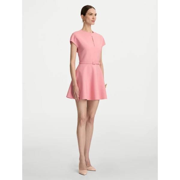 Oscar de la Renta Split Neck Wool Mini Dress - Oscar de la Renta Dresses - American Couture - Shop at Coveti