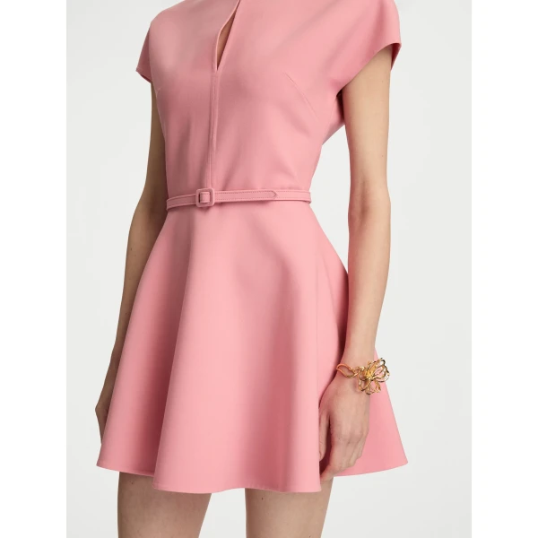 Oscar de la Renta Split Neck Wool Mini Dress - Oscar de la Renta Dresses - American Couture - Shop at Coveti
