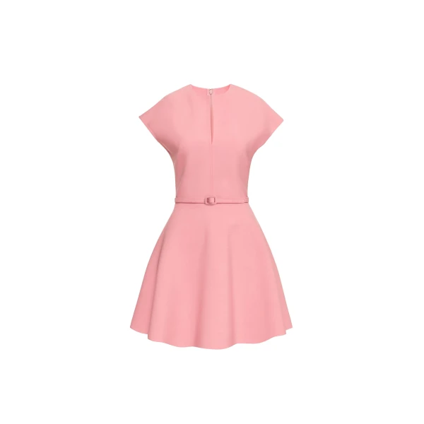 Oscar de la Renta Split Neck Wool Mini Dress - Oscar de la Renta Dresses - American Couture - Shop at Coveti