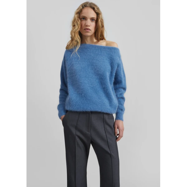 The Frankie Shop Almere Fuzzy Sweater – Cobalt, view 2