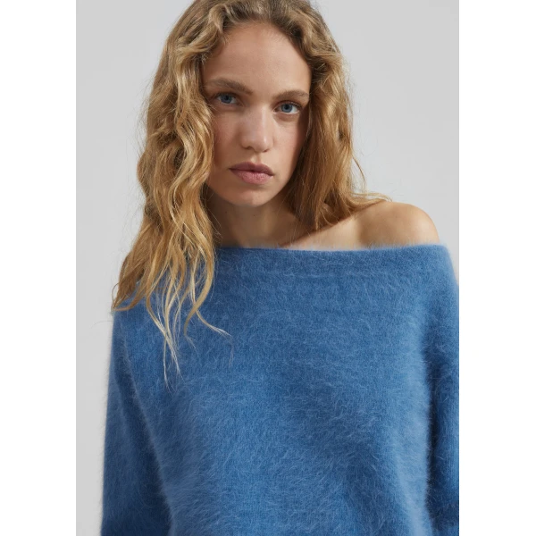 The Frankie Shop Almere Fuzzy Sweater – Cobalt, view 3