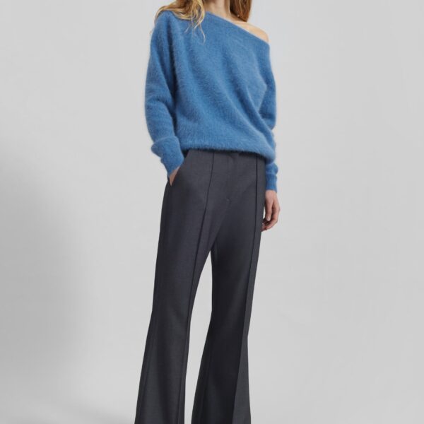 The Frankie Shop Almere Fuzzy Sweater - Cobalt - Oversized Minimalist Knitwear in Blue - Shop at Coveti