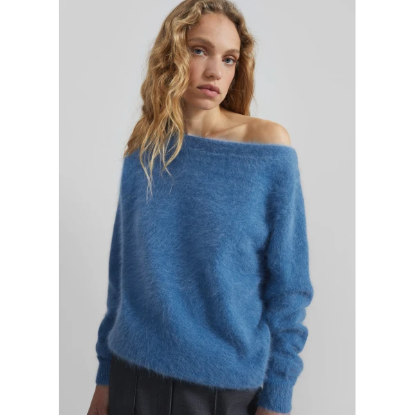 The Frankie Shop Almere Fuzzy Sweater – Cobalt, view 5