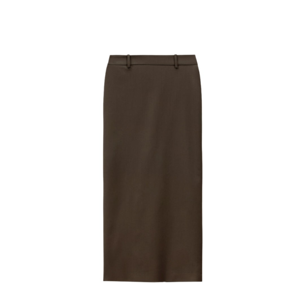 The Frankie Shop Alrose Midi Skirt - Mocha - Oversized Minimalist Skirts in Brown - Shop at Coveti