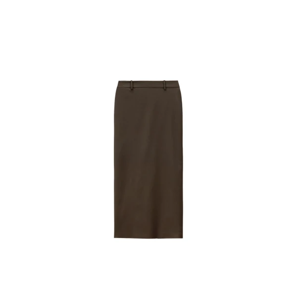 The Frankie Shop Alrose Midi Skirt - Mocha - Oversized Minimalist Skirts in Brown - Shop at Coveti