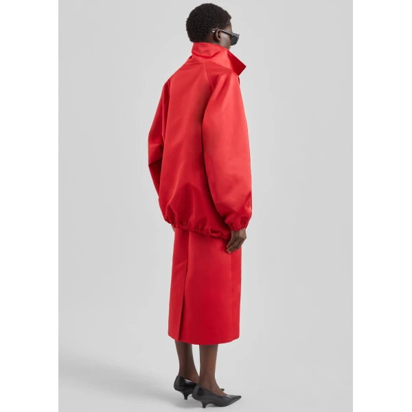 The Frankie Shop Alrose Satin Midi Skirt – Red, view 8