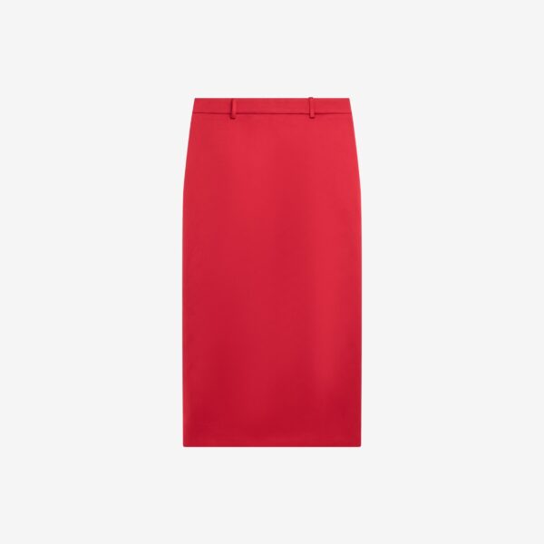 The Frankie Shop Alrose Satin Midi Skirt - Red - Oversized Minimalist Skirts in Red - Shop at Coveti