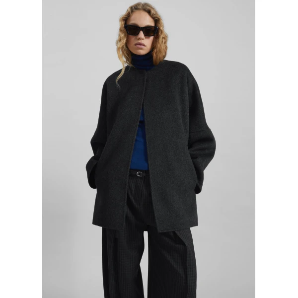 The Frankie Shop Altdorf Wool Coat – Charcoal, view 2
