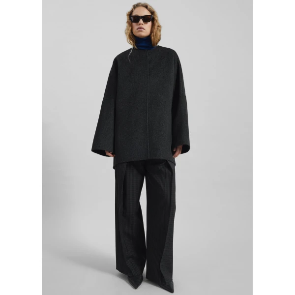 The Frankie Shop Altdorf Wool Coat – Charcoal, view 3