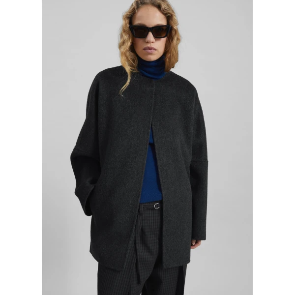 The Frankie Shop Altdorf Wool Coat – Charcoal, view 4