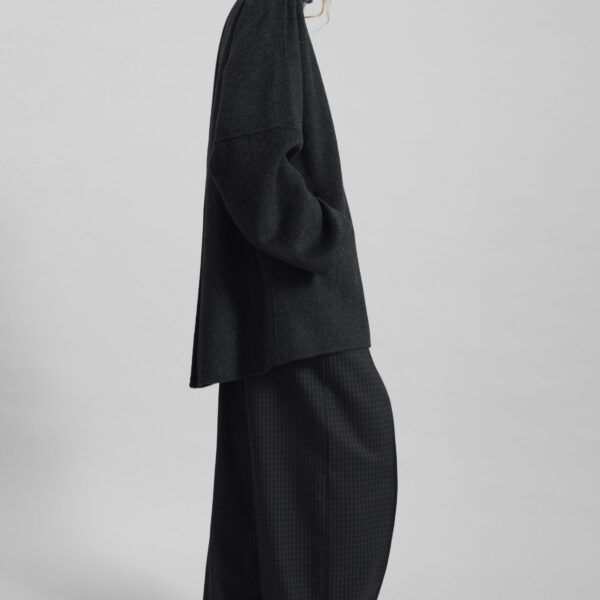 The Frankie Shop Altdorf Wool Coat - Charcoal - Oversized Minimalist Coats in Blue - Shop at Coveti