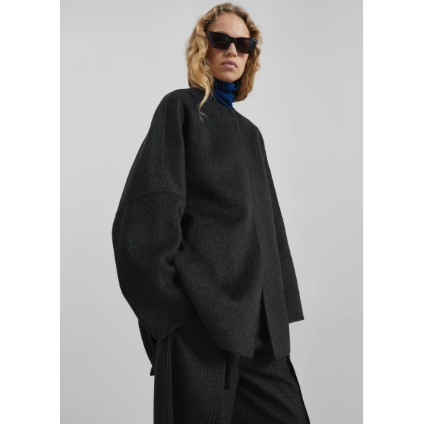 The Frankie Shop Altdorf Wool Coat – Charcoal, view 6