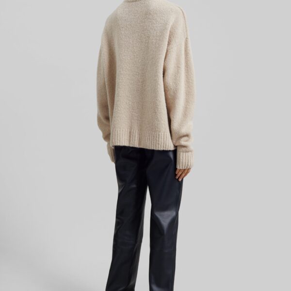The Frankie Shop Amish Supplies Crewneck Sweater - Beige - Oversized Minimalist Knitwear in Beige - Shop at Coveti
