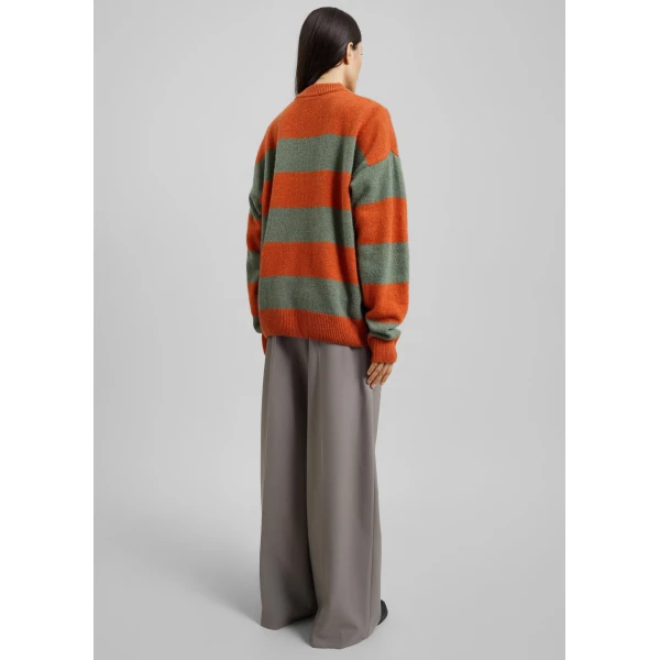 The Frankie Shop Amish Supplies Crewneck Sweater – Sage/Orange, view 9