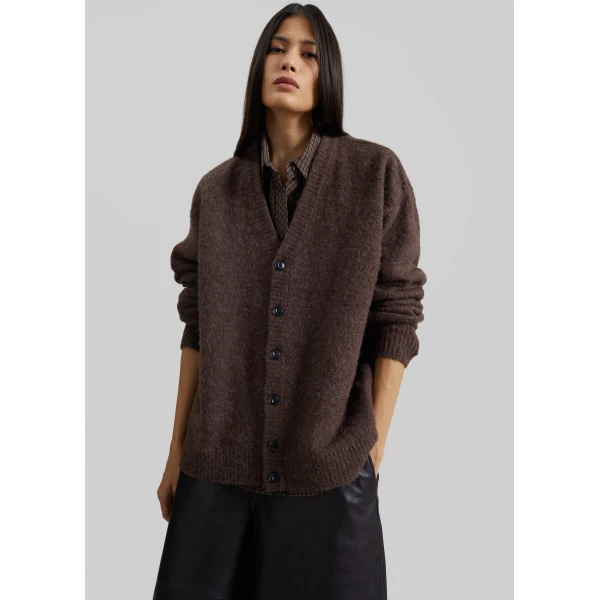 The Frankie Shop Amish Supplies Oversized Cardigan – Mud, view 3