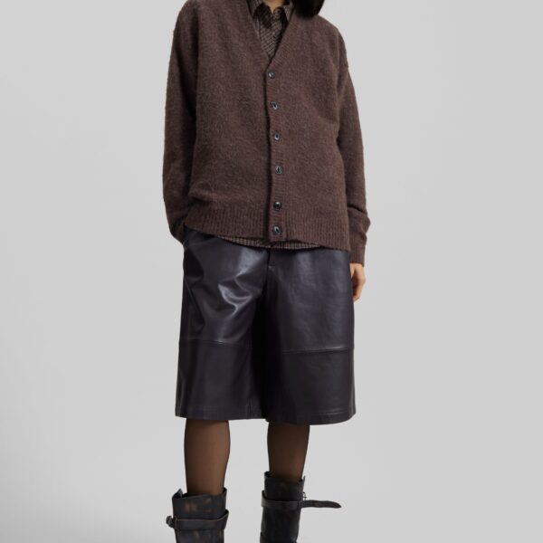 The Frankie Shop Amish Supplies Oversized Cardigan - Mud - Oversized Minimalist Knitwear in Mud - Shop at Coveti
